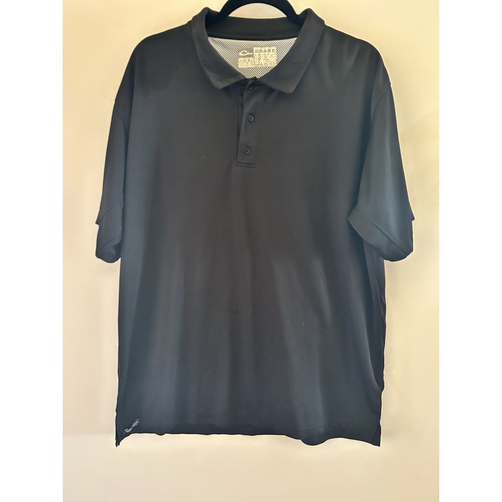 Drake Waterfowl‎ Clothing Company Polo Shirt Mens XL Black Waterfowl Logo